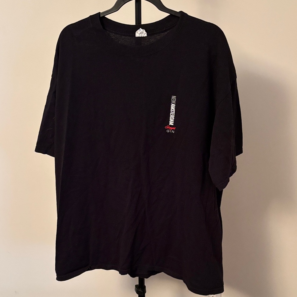 Anvil Black Short Sleeve Tee with Subtle Graphic